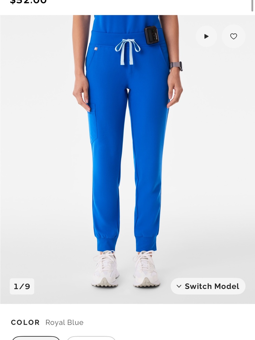 FIGS Women’s Slim Jogger Scrub Pants – Size Small – Bright Blue